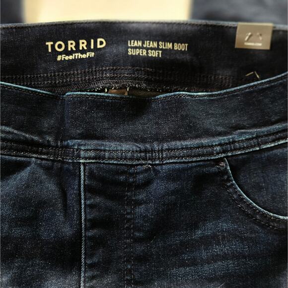 Torrid Lean Jean Slim Boot Cut Super Soft Pull-Up Size 1 16  Dark Denim NWT Plus - Picture 6 of 9